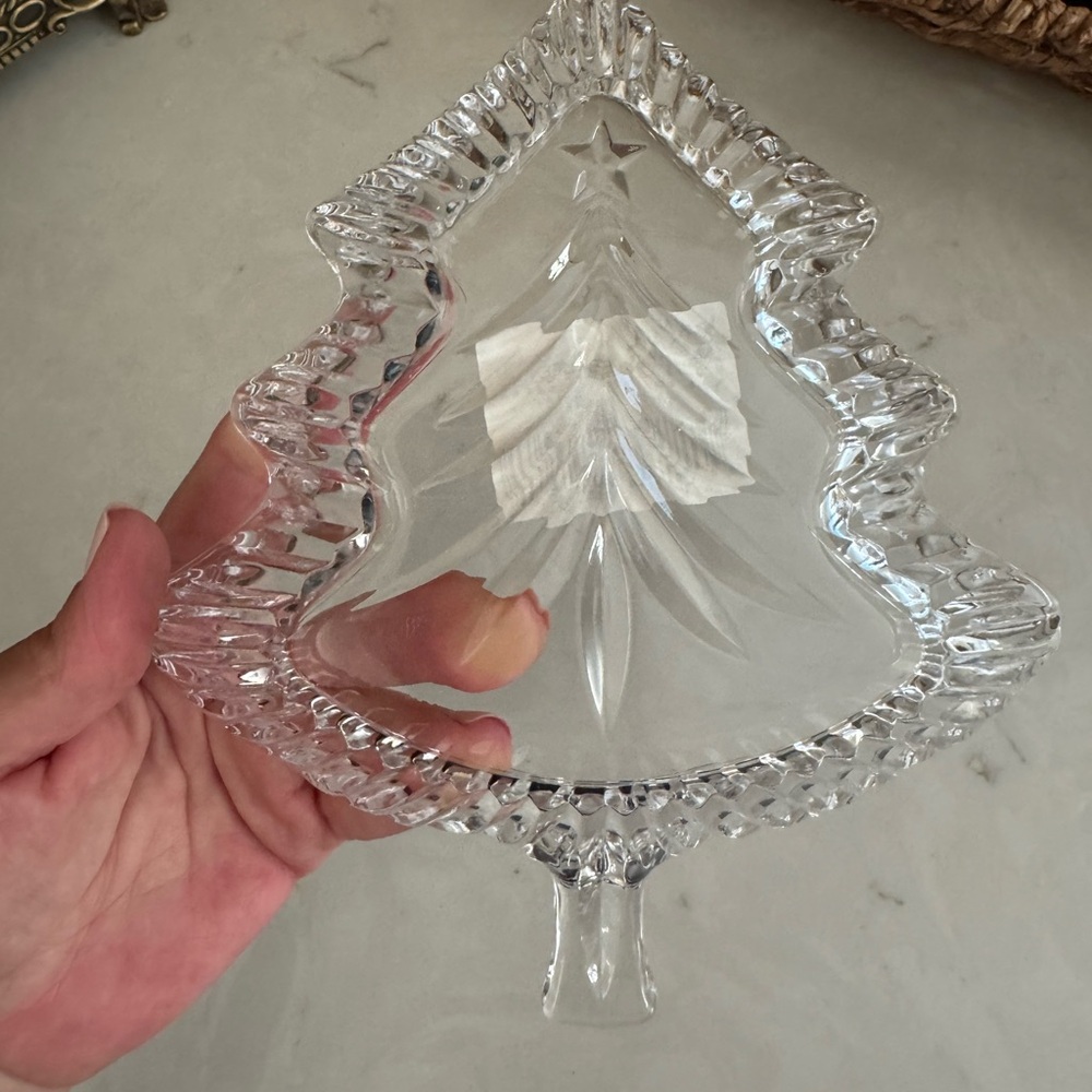 Mikasa Crystal Holiday Evergreen WY153/258 Tree Bowl 8" Christmas New with tag - Picture 4 of 8